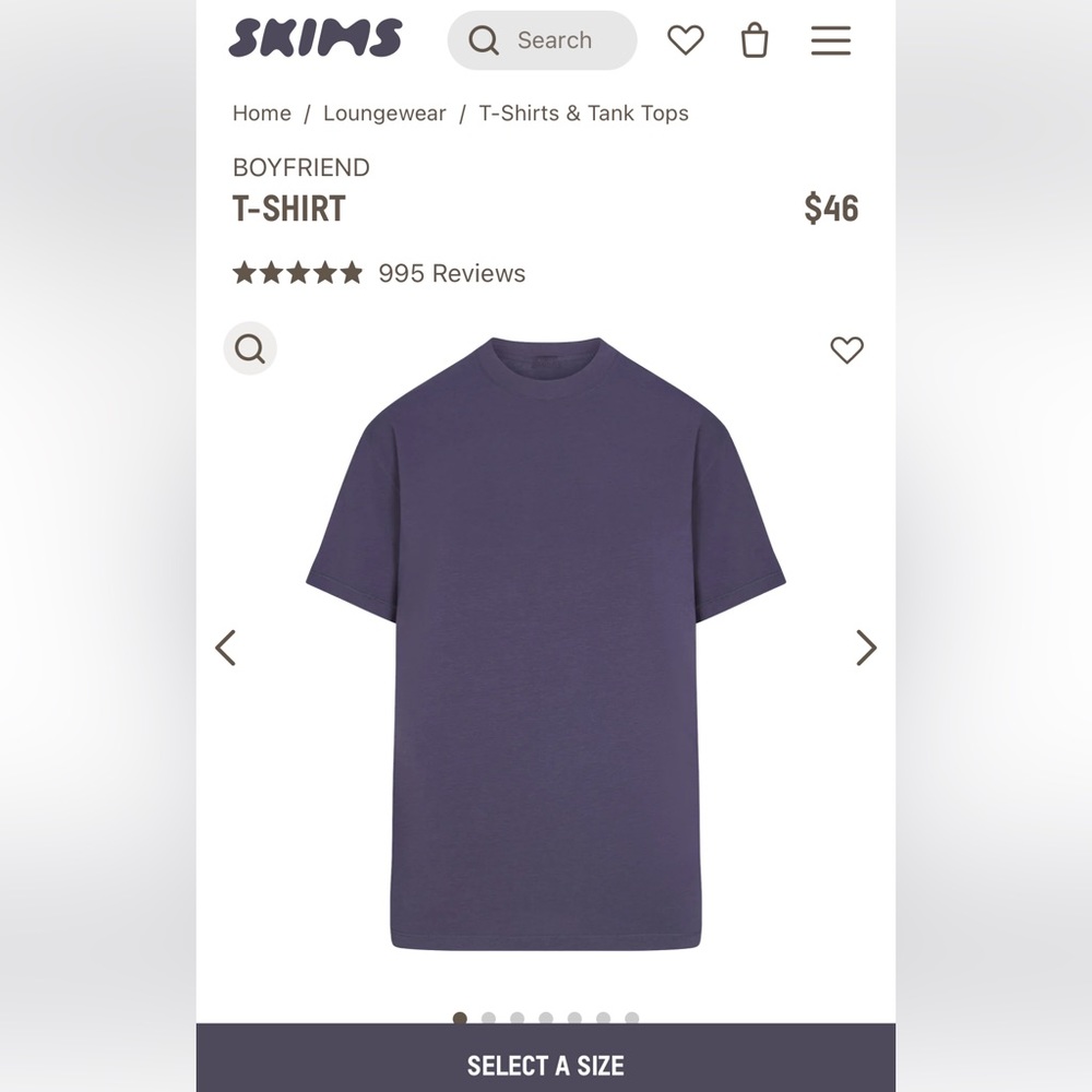 ISO: Skims Boyfriend T-shirt Sleet M or L